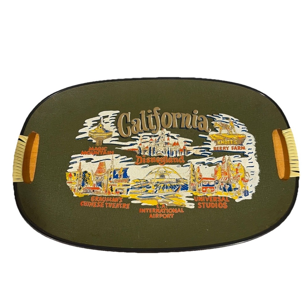 California Souvenir Tray Made Japan Mid Century Barware Wall Decor Disneyland